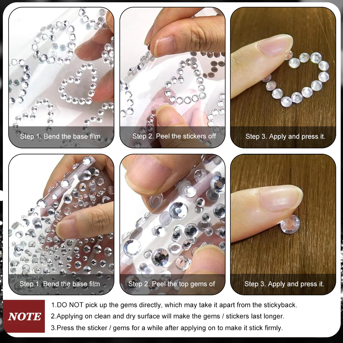 Shimmering Heart Numbers Stickers for Face