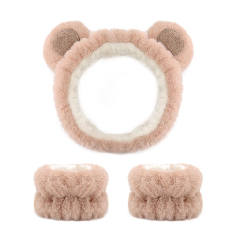 Cute Facial Makeup Hair Band and Wrist Bands Towel