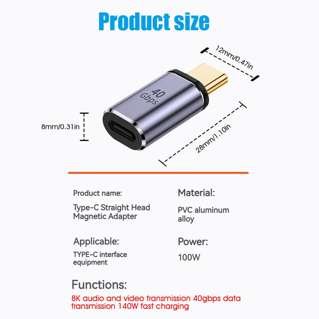 90 Degree Type C Magnetic Adapter