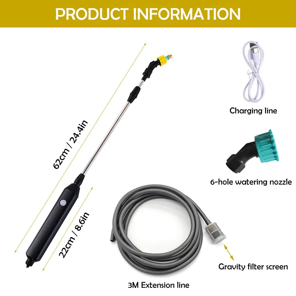 USB Rechargeable Agriculture Sprayer with 3m Pipe & 2 Nozzles