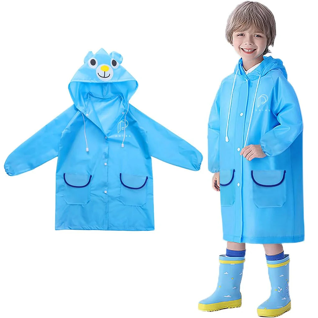 Kids Raincoat with Hood Polyester Bright Color