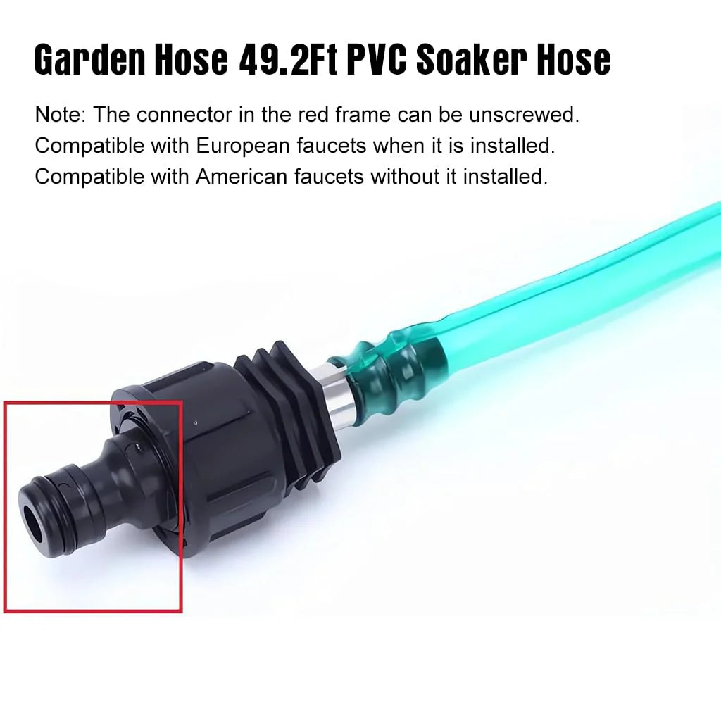 Garden Hose 49.2Ft PVC Soaker Hose Universal Garden Soaker