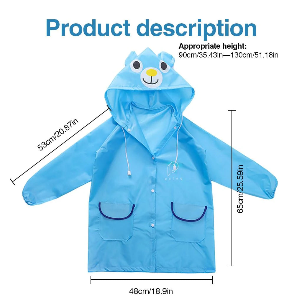 Kids Raincoat with Hood Polyester Bright Color