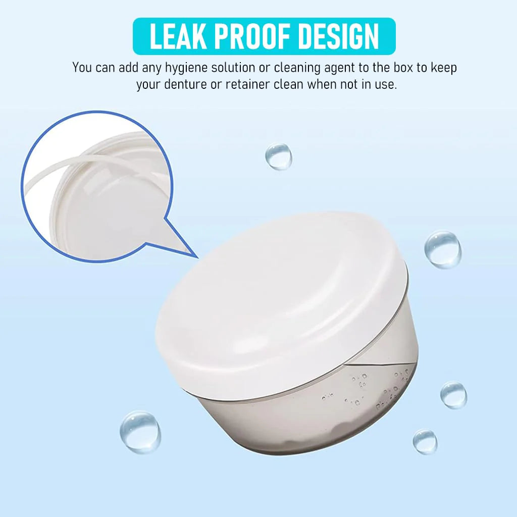 Leak Proof Denture Case, Mouth Guard Retainer Holder Container