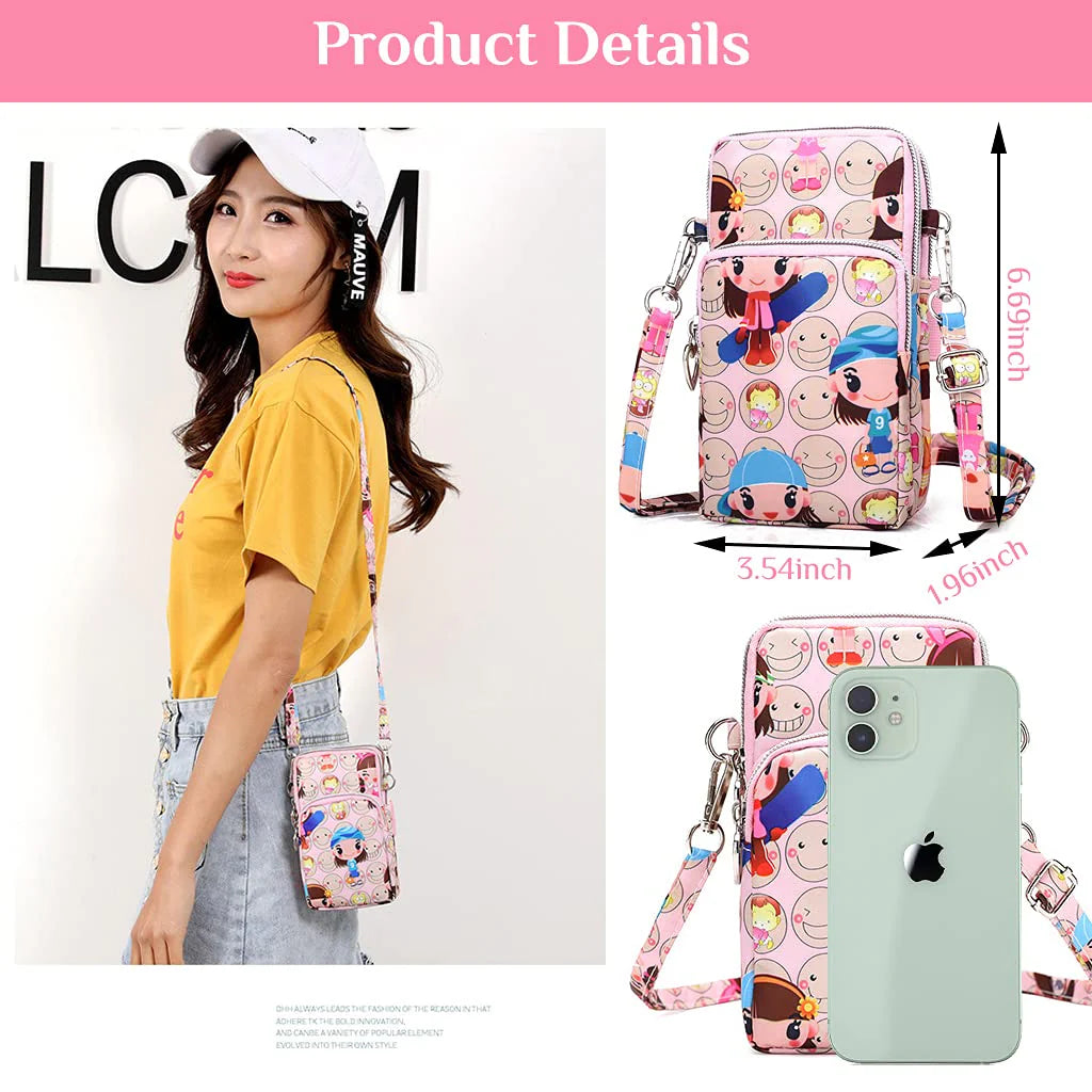 3-Layer Multifunctional Sling Bag with Bow Design