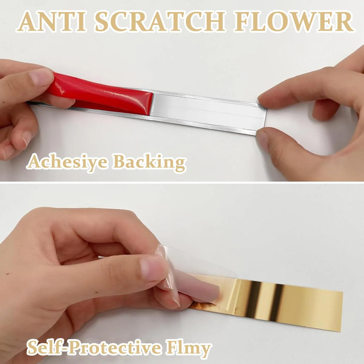 16.4ft Golden Metal Trim Wall Strip Self Adhesive Peel and Stick