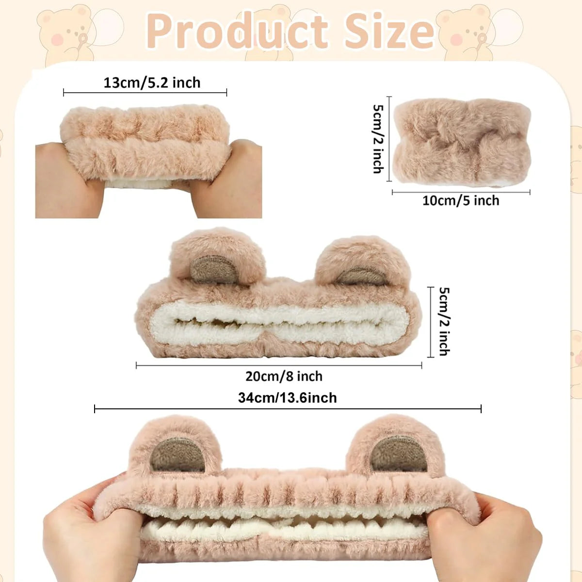 Cute Facial Makeup Hair Band and Wrist Bands Towel
