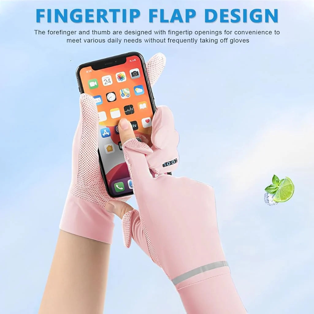 Hand Gloves for Women Sun Protection Non-Slip Touch Screen Gloves