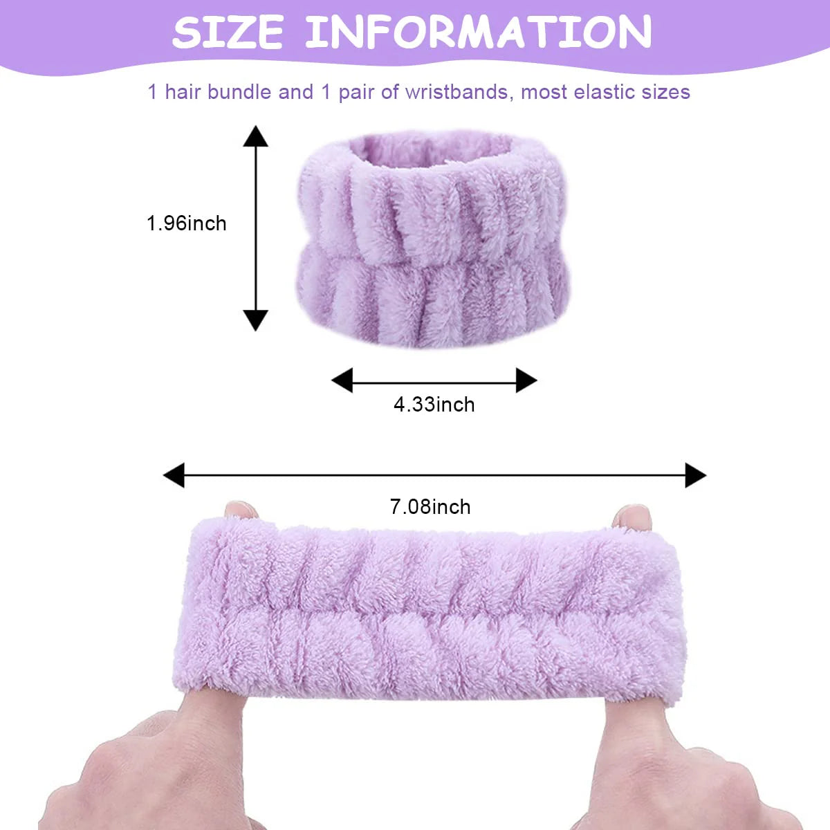 Facial Spa Headband Wristband Combo Set