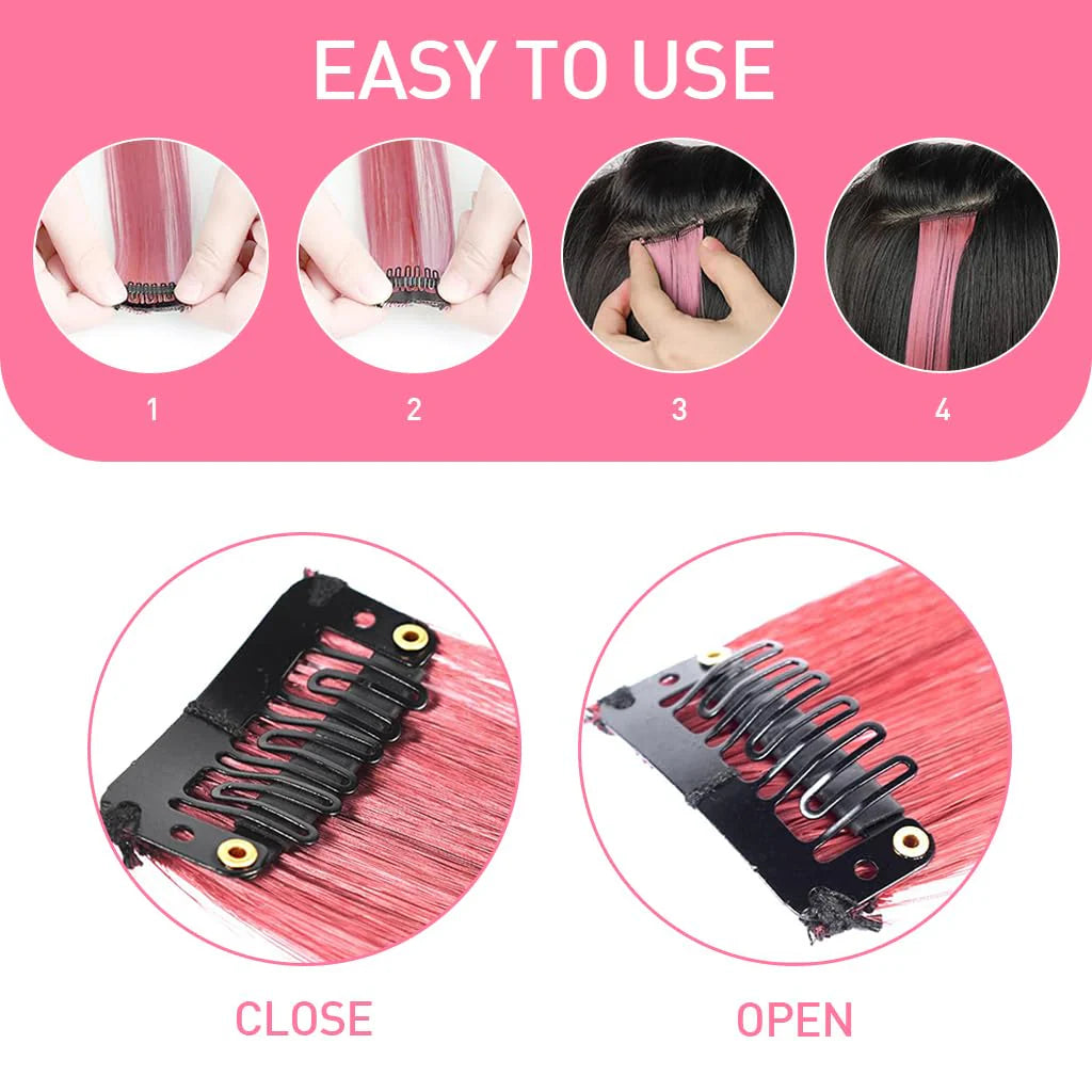 Synthetic Fiber Tinsel Hair Extensions for Women