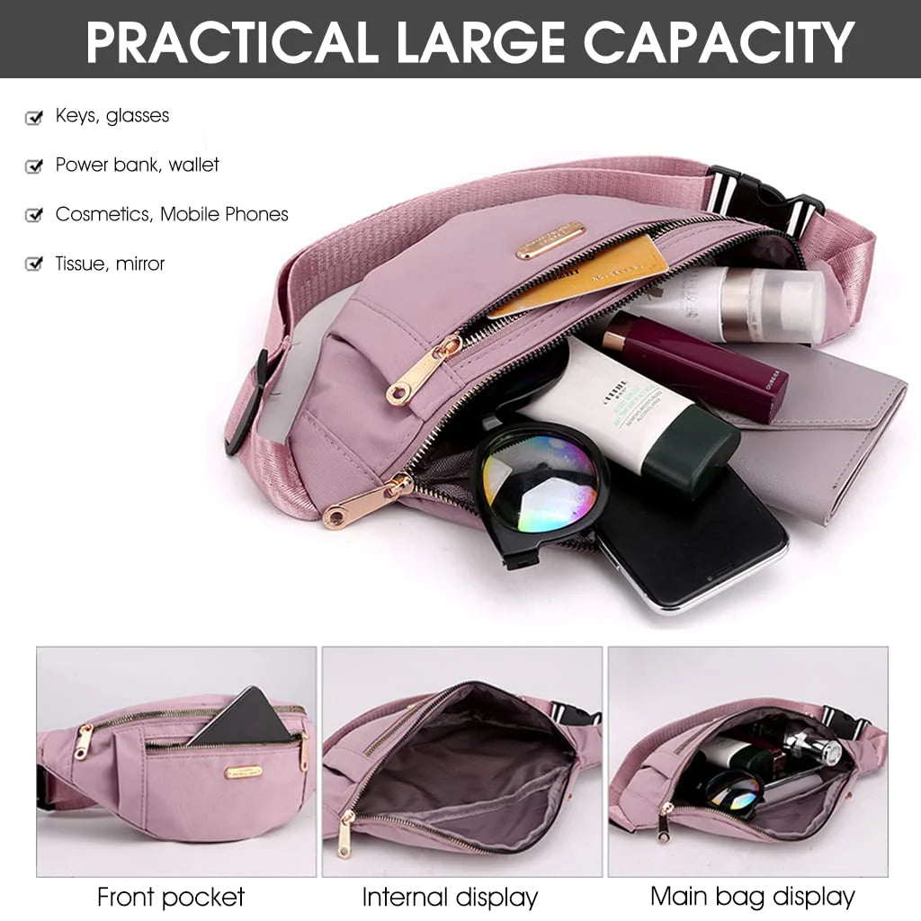 Waist Bag for Women Girls Waterproof Oxford Chest Bag