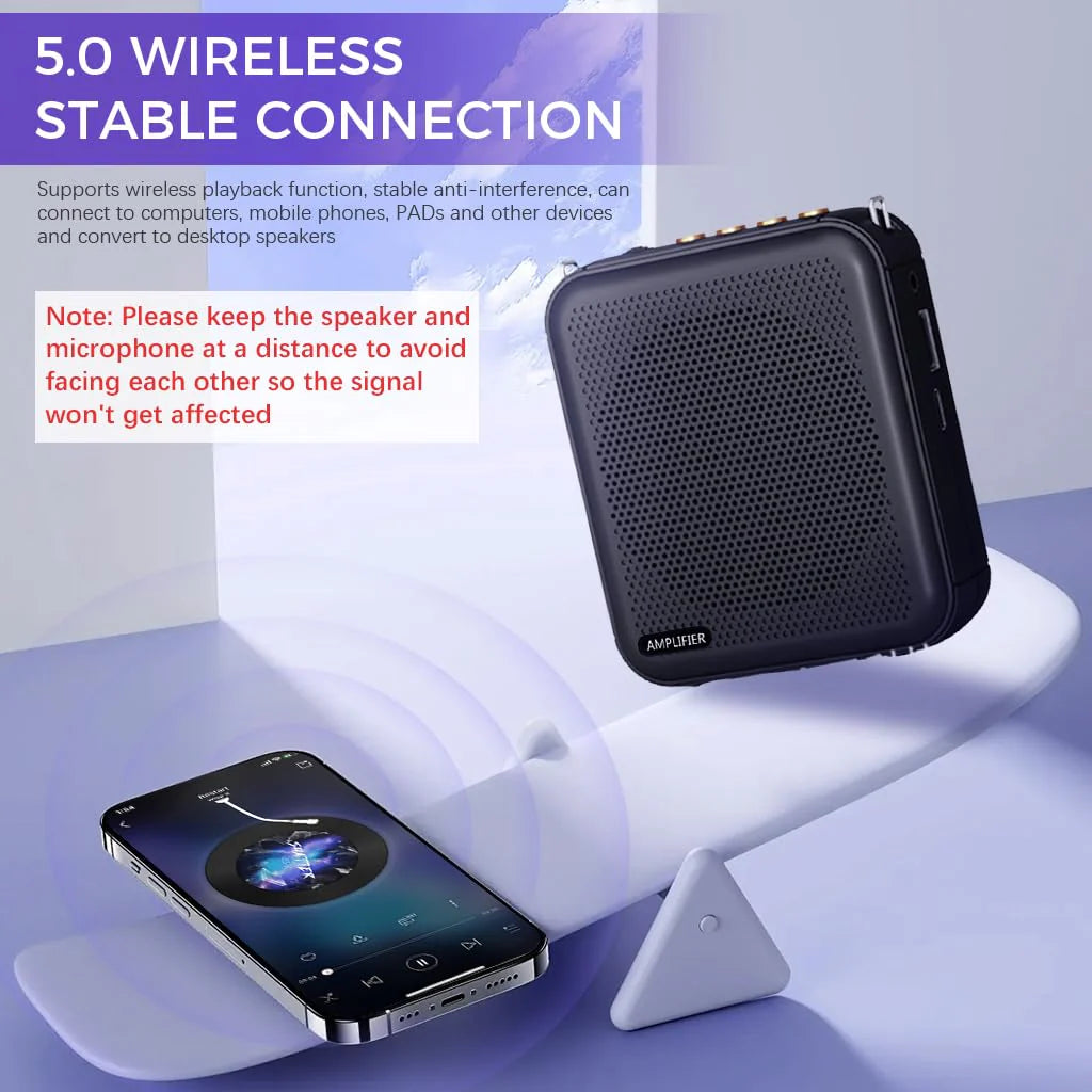 10W Mini Voice Amplifier Portable Rechargeable with Wired Microphone Headset