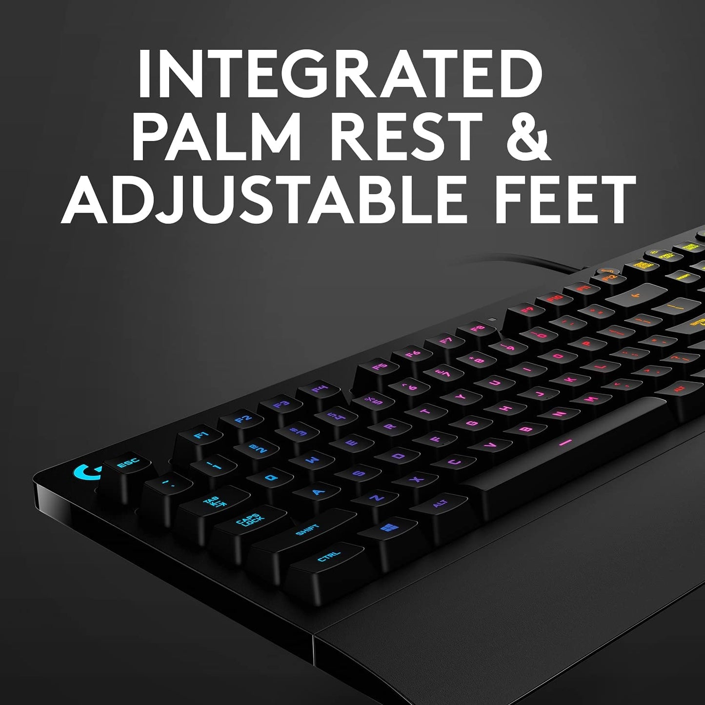 Logitech G213 Gaming Keyboard with Dedicated Media Controls, 16.8 Million Lighting Colors Backlit Keys, Spill-Resistant and Durable Design, Black