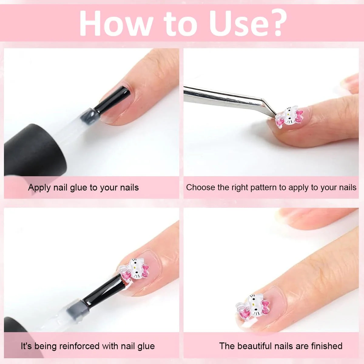 70Pcs Sanrio Nail Decal Charms DIY Nail Art