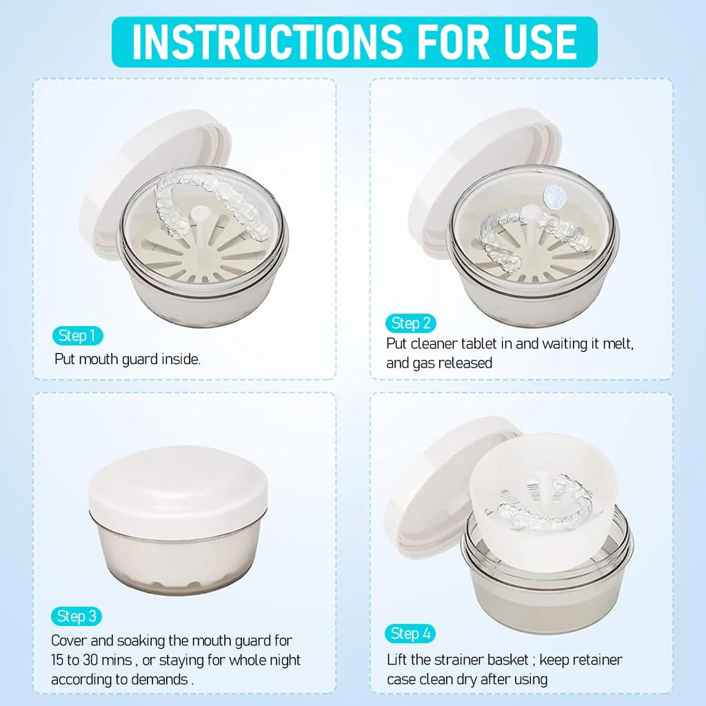 Leak Proof Denture Case, Mouth Guard Retainer Holder Container