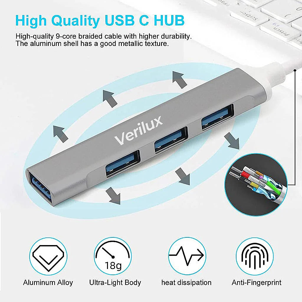 Type C Hub with 4 in 1 USB HUB Ports