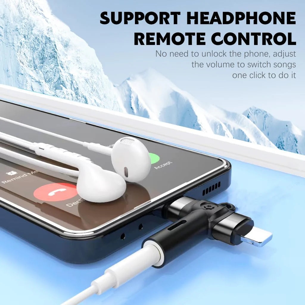 USB C to 3.5mm Audio Adapter 2-in-1 Aux Adapter for iPhone 15/14/13