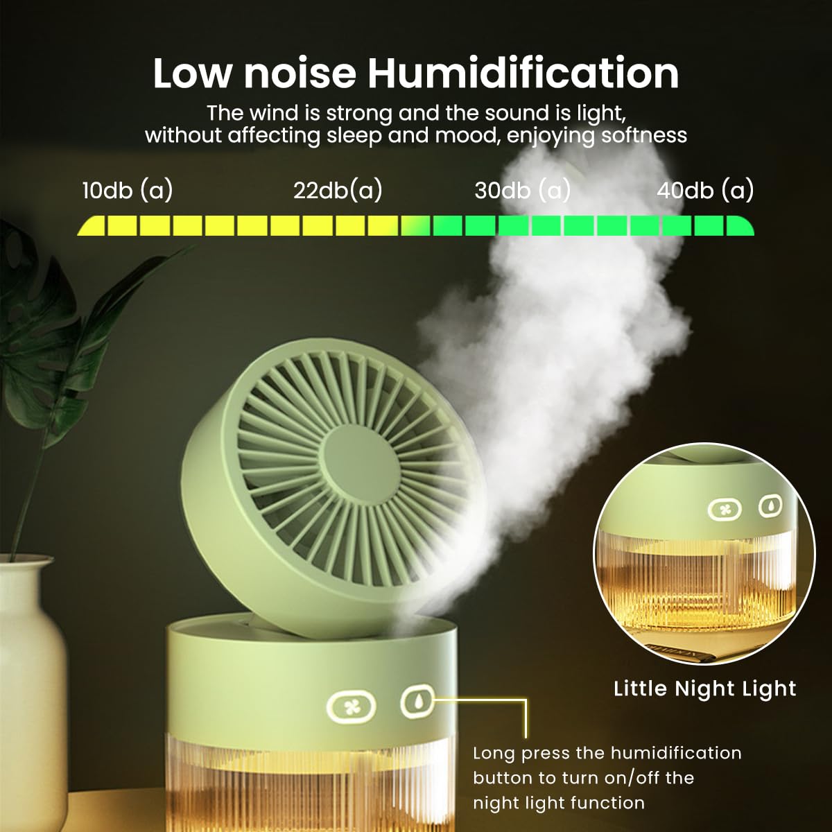 2 IN 1 USB Portable Fan with Humidifier USB Desktop Fan