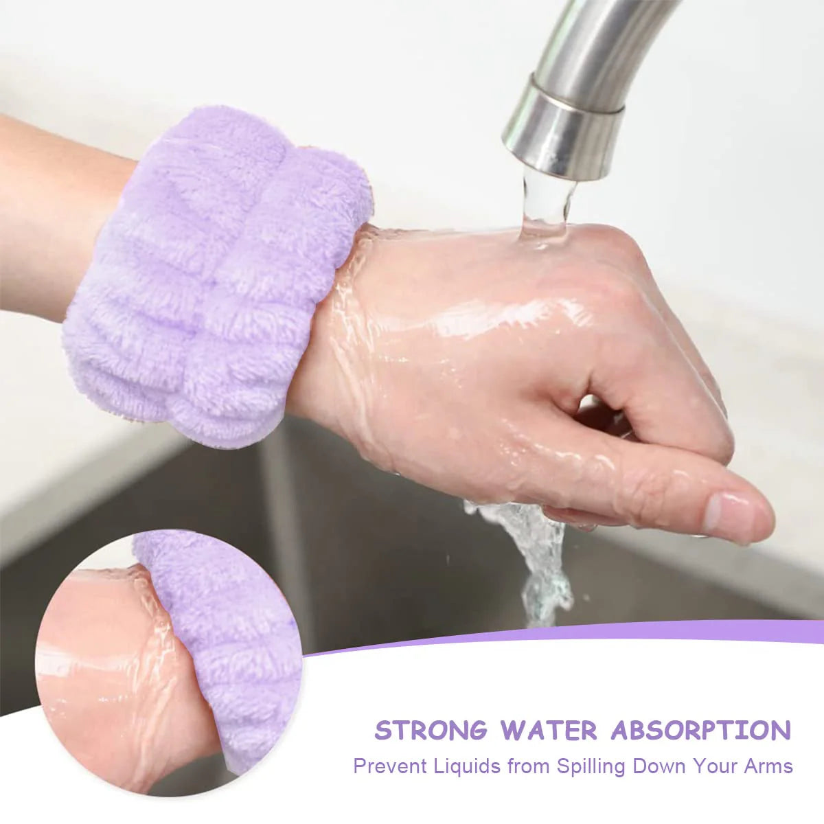 Facial Spa Headband Wristband Combo Set