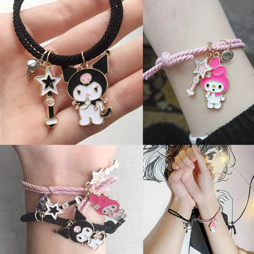 2Pcs Kuromi Magnetic Friendship Bracelets for Girls