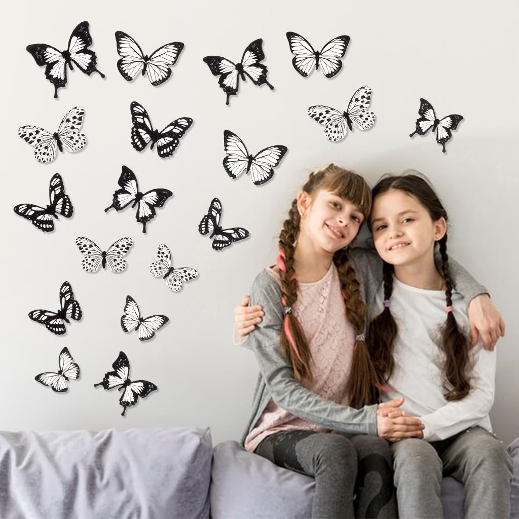 36Pcs 3D Butterfly Wall Stickers, Removable PVC Butterfly Decals