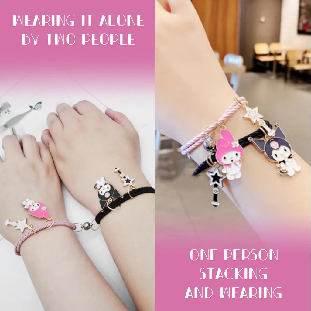 2Pcs Kuromi Magnetic Friendship Bracelets for Girls