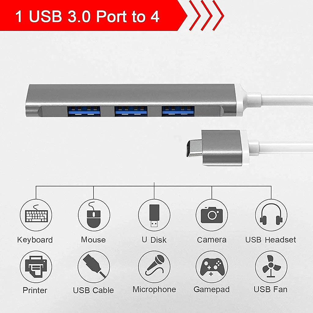 Type C Hub with 4 in 1 USB HUB Ports
