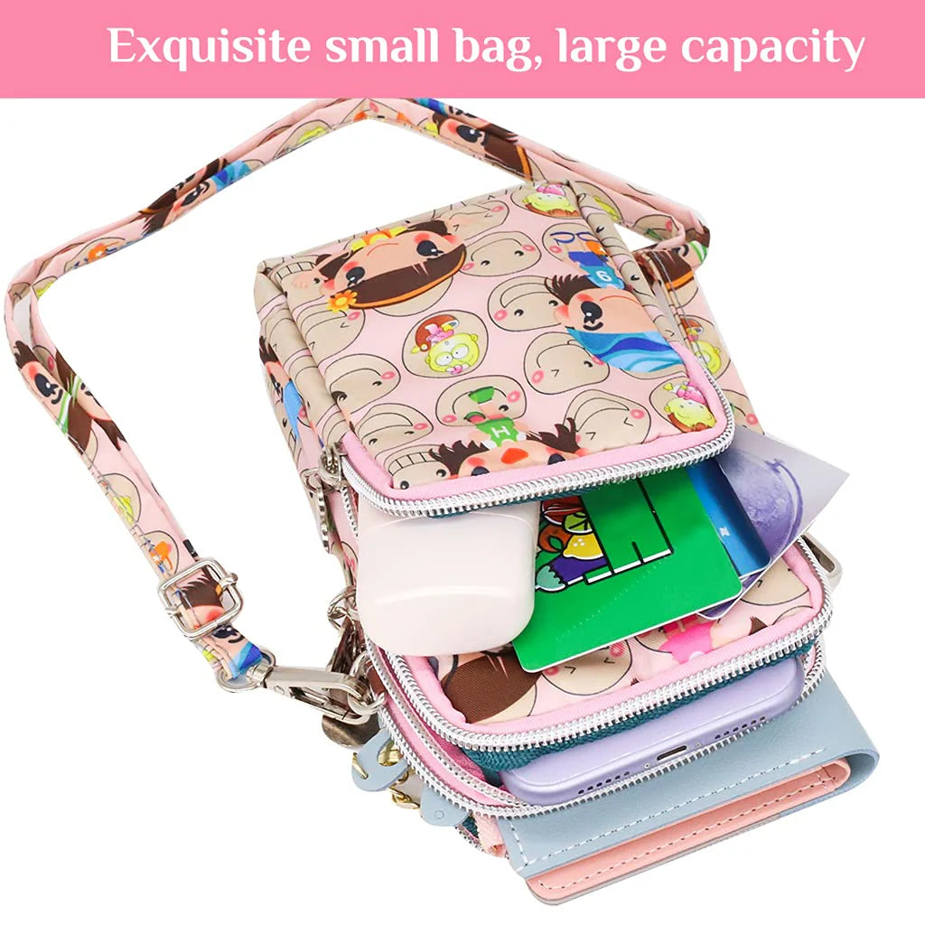 3-Layer Multifunctional Sling Bag with Bow Design