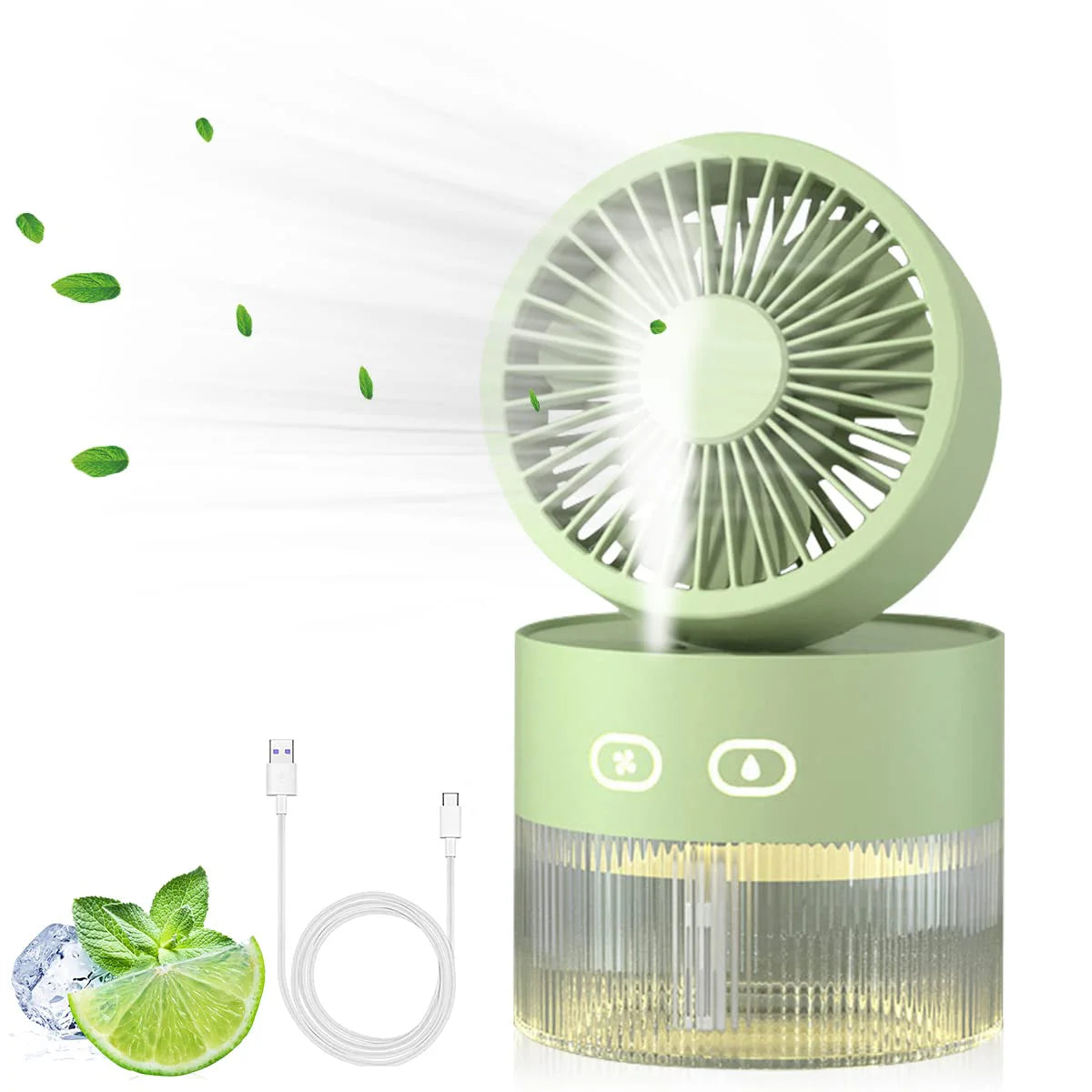 2 IN 1 USB Portable Fan with Humidifier USB Desktop Fan