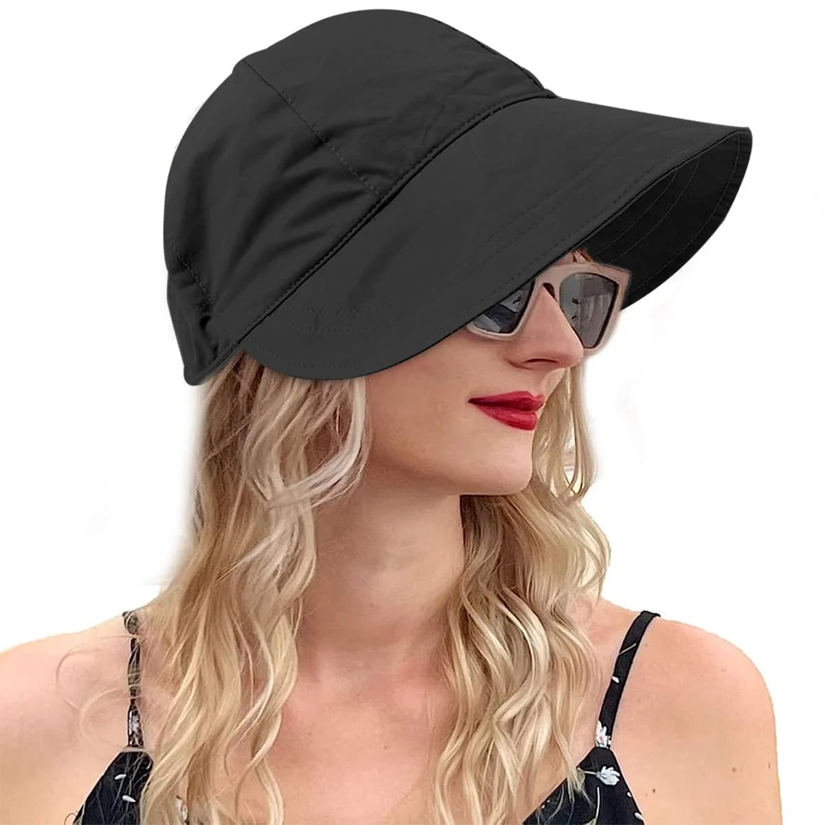 Wide Brim Sun Protection Bucket Hat Black