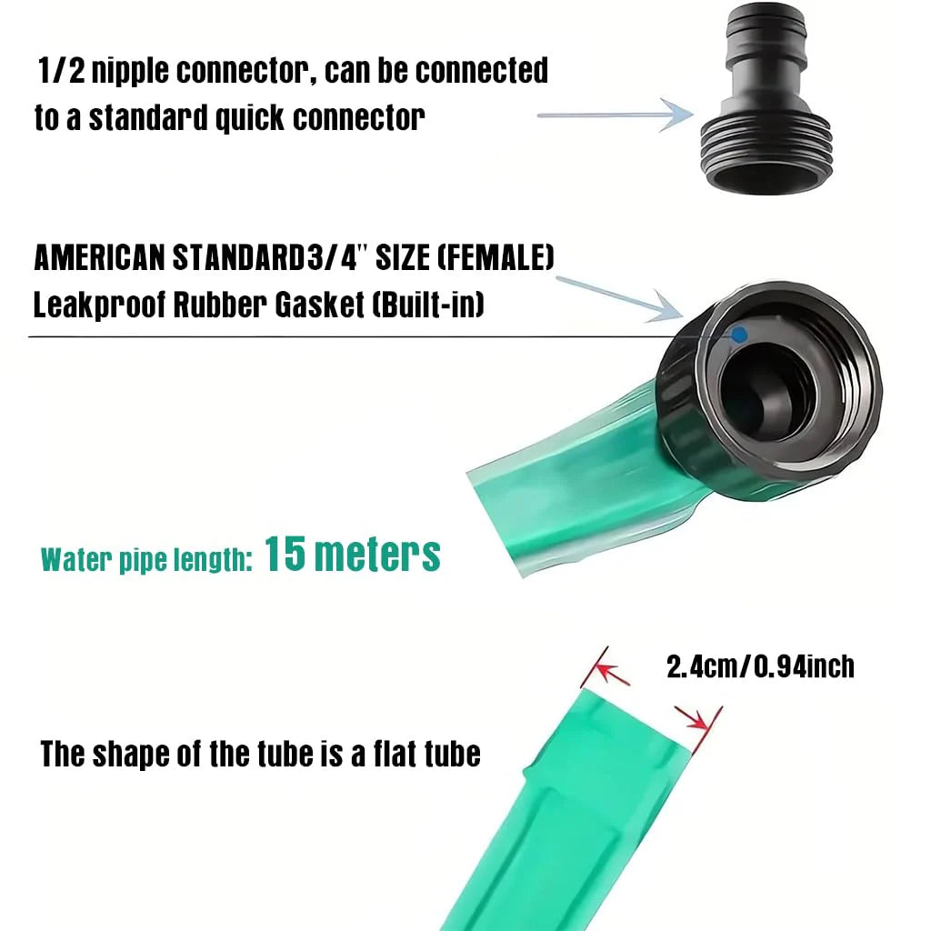 Garden Hose 49.2Ft PVC Soaker Hose Universal Garden Soaker