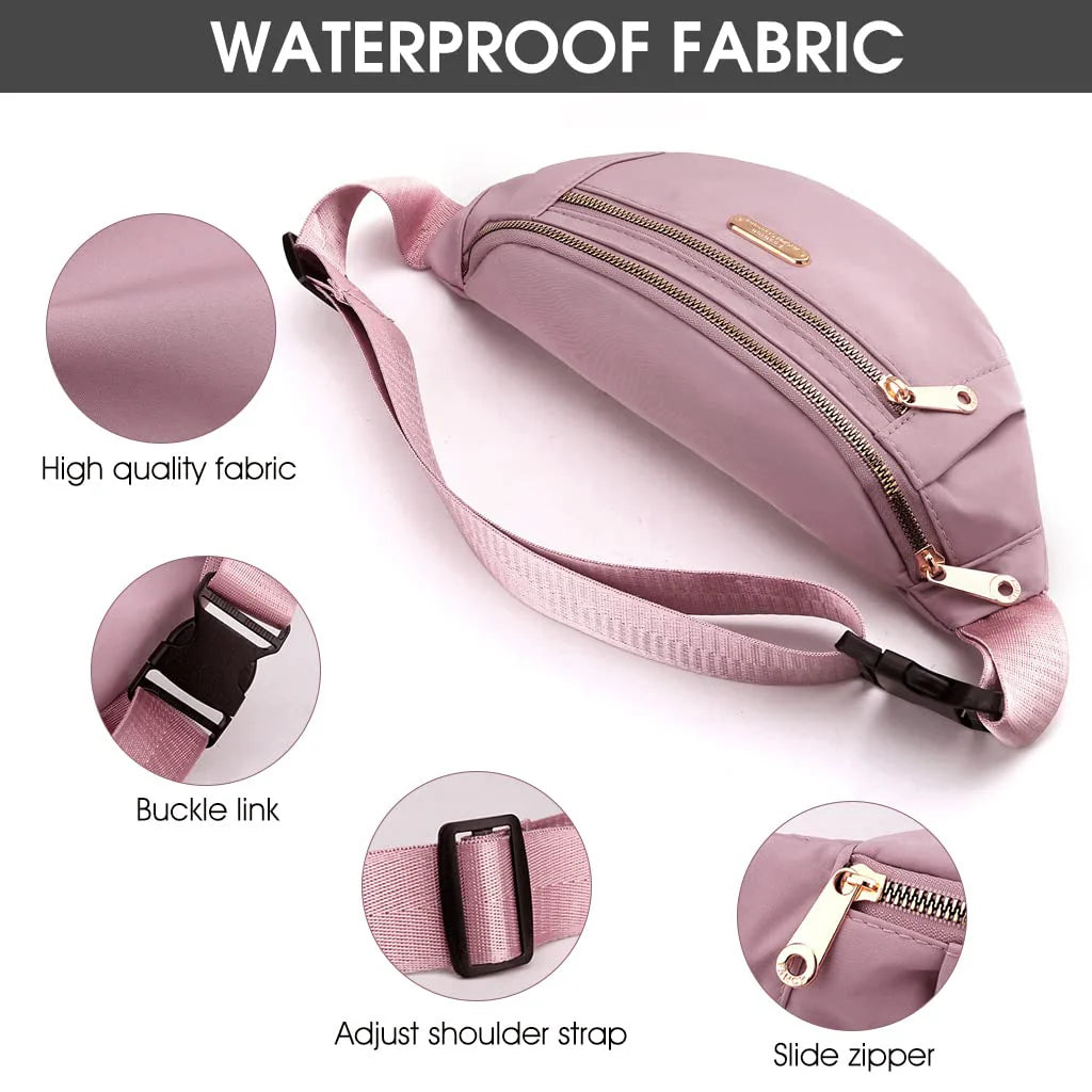 Waist Bag for Women Girls Waterproof Oxford Chest Bag