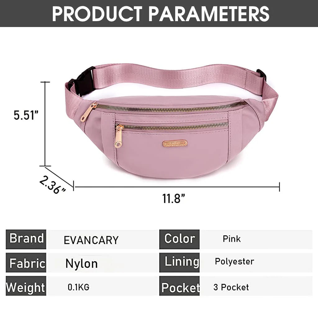 Waist Bag for Women Girls Waterproof Oxford Chest Bag