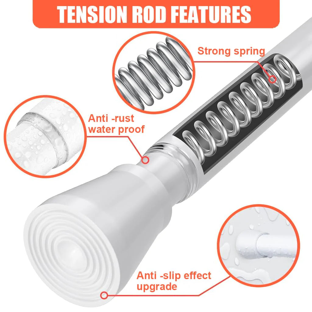 Retractable Curtain Rod 28.7-43 Inches, 13mm Diameter