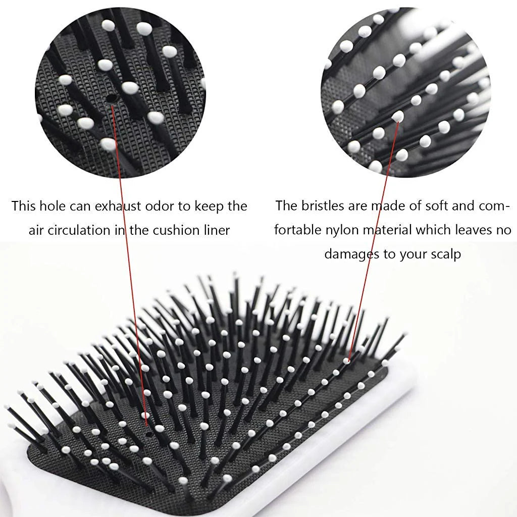 Pink Unicorn Hair Brush with Ball-tipped Nylon Bristle & Air Cushion