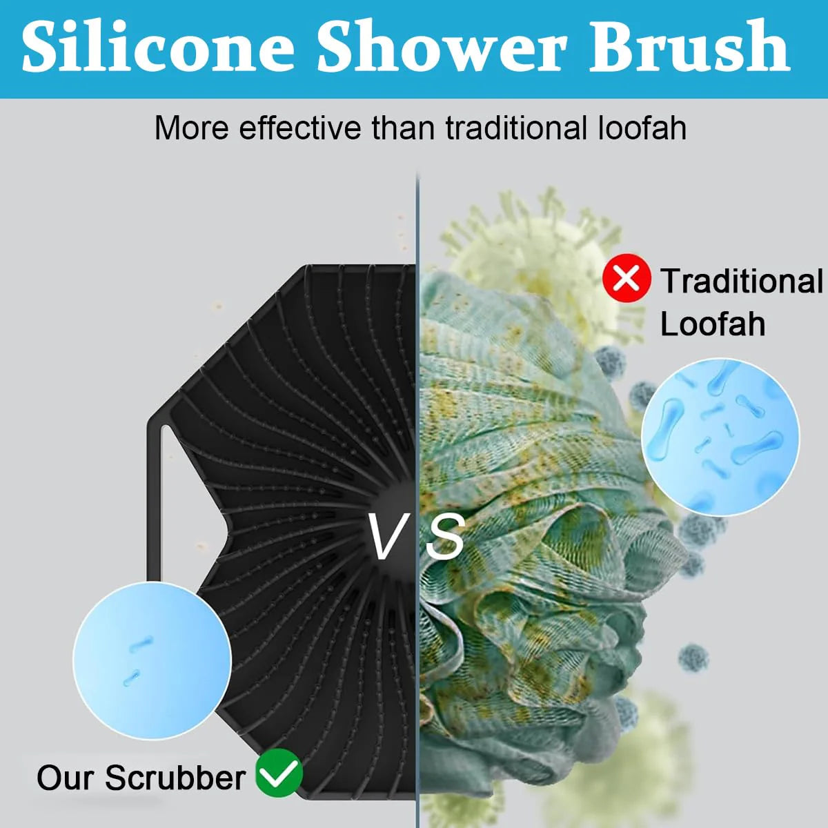 Silicone Body Scrubber Gentle Exfoliating for Sensitive Skin