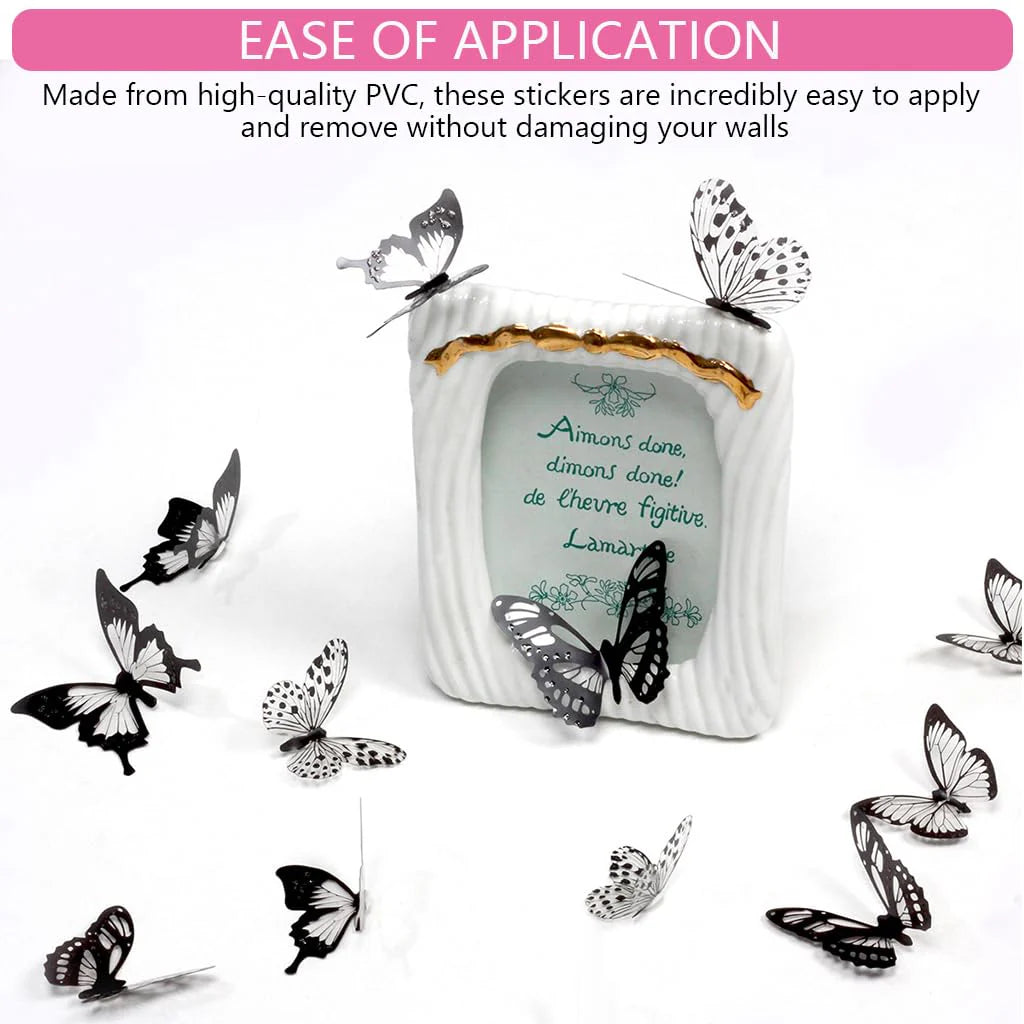 36Pcs 3D Butterfly Wall Stickers, Removable PVC Butterfly Decals