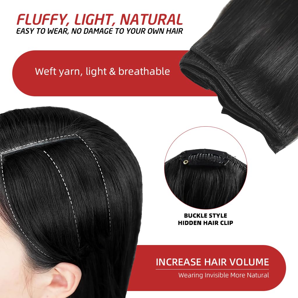 7Pcs Hair Extensions for Women Clip Type Black Straight