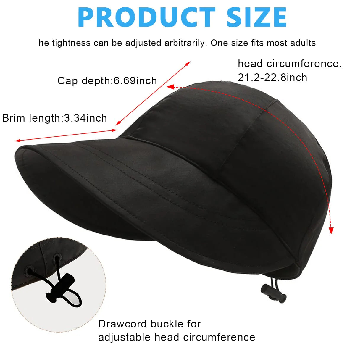 Wide Brim Sun Protection Bucket Hat Black