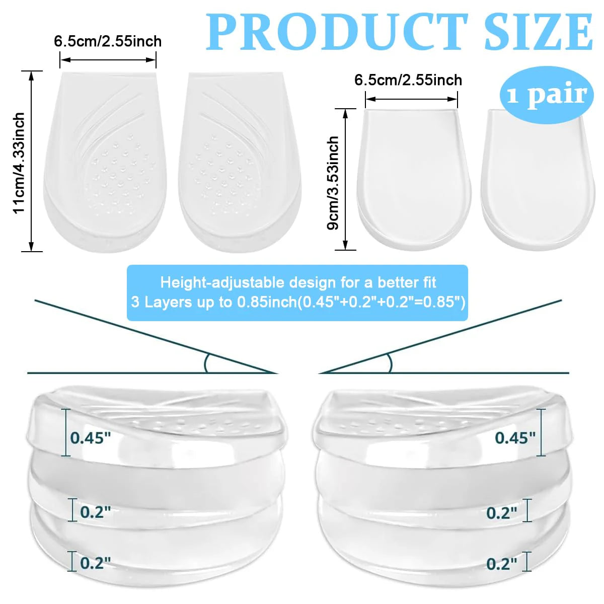 Orthotic Shoe Insert Heel Wedge for Supination Pronation