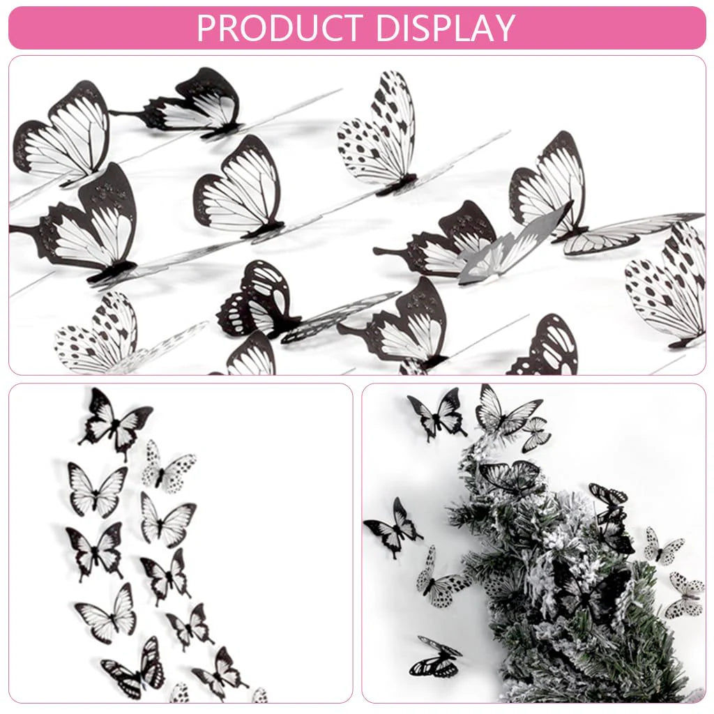 36Pcs 3D Butterfly Wall Stickers, Removable PVC Butterfly Decals