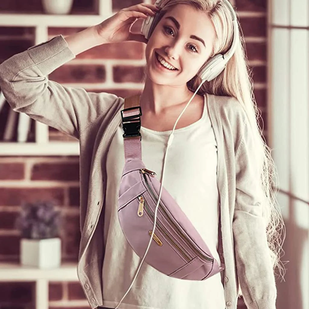 Waist Bag for Women Girls Waterproof Oxford Chest Bag