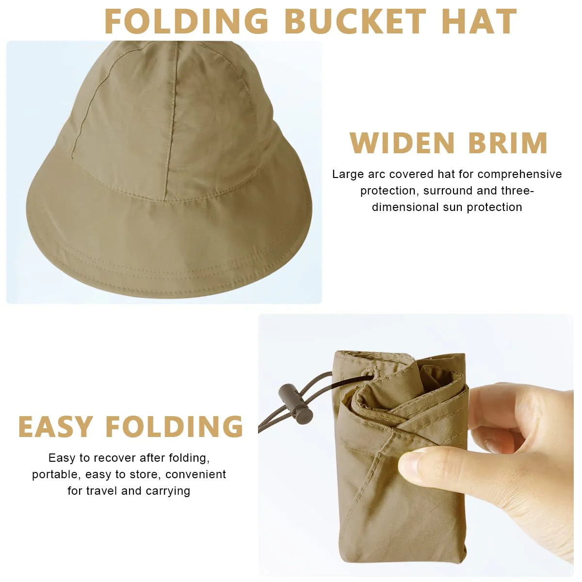 Wide Brim Beach Bucket Hat for Women