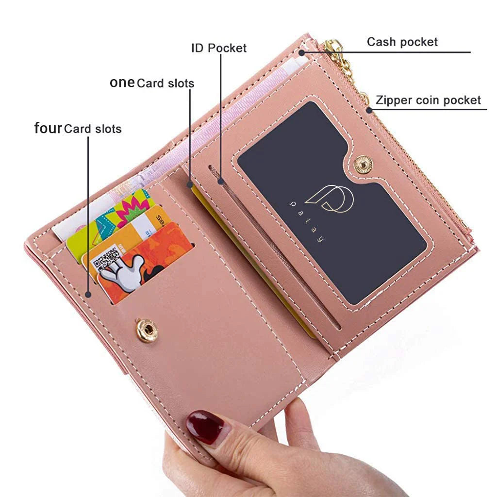 Small PU Leather Wallet Coin Purse Card Holder