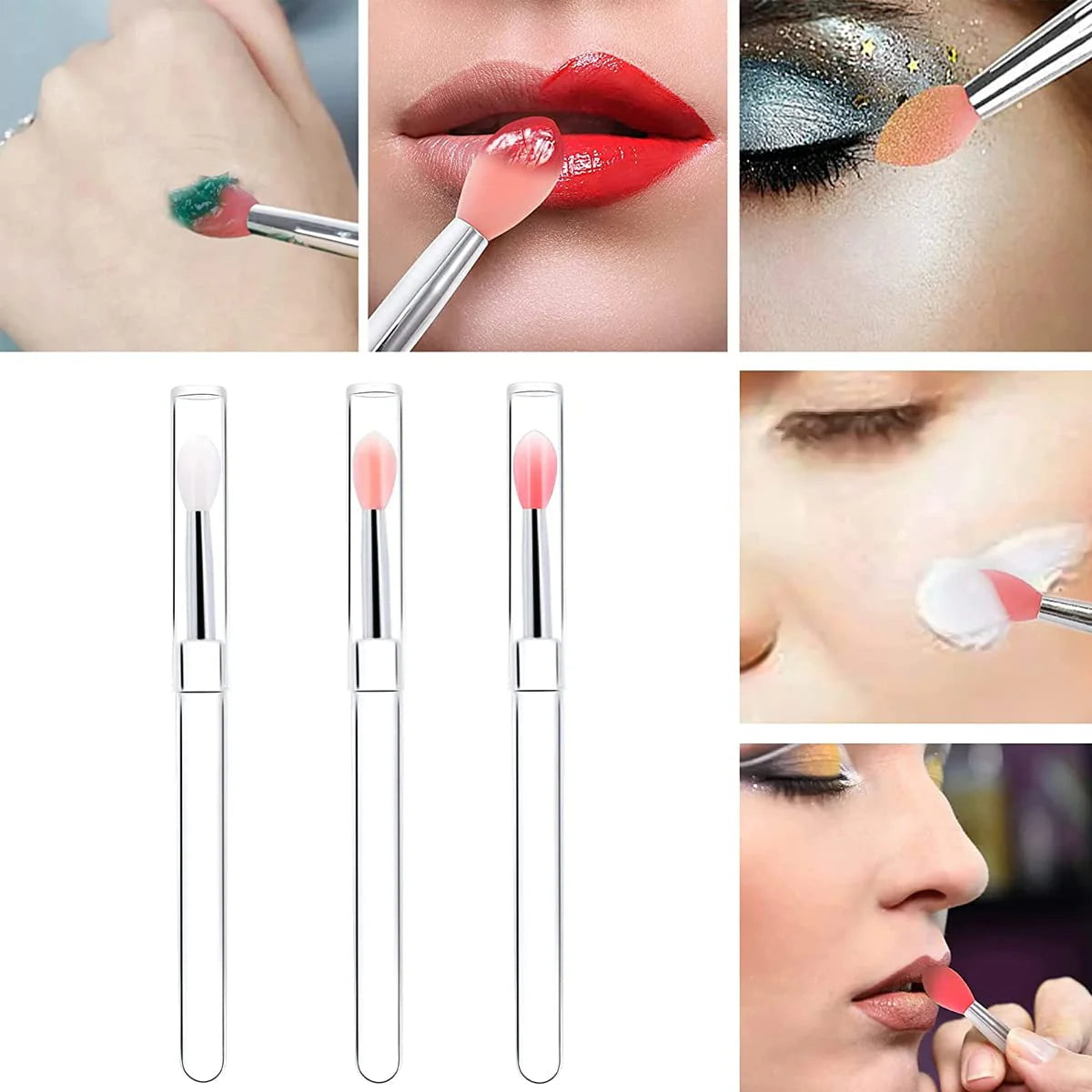 Reusable Silicone Lip Applicator with Cover