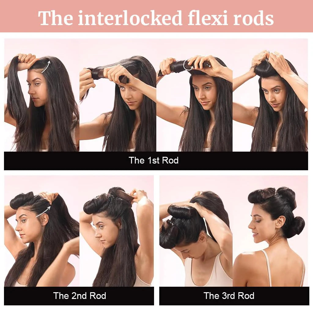 Heatless Hair Curler Flexible Curling Rod with Hook