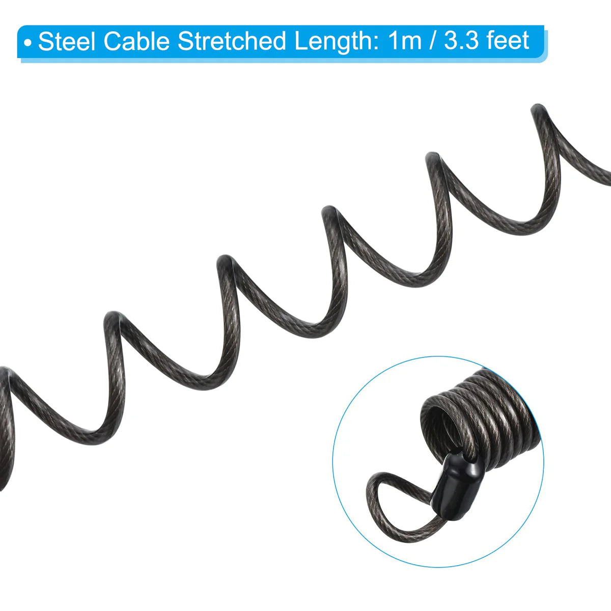 4 Digit Combination Luggage Cable Lock with Waterproof Spring Steel Cable
