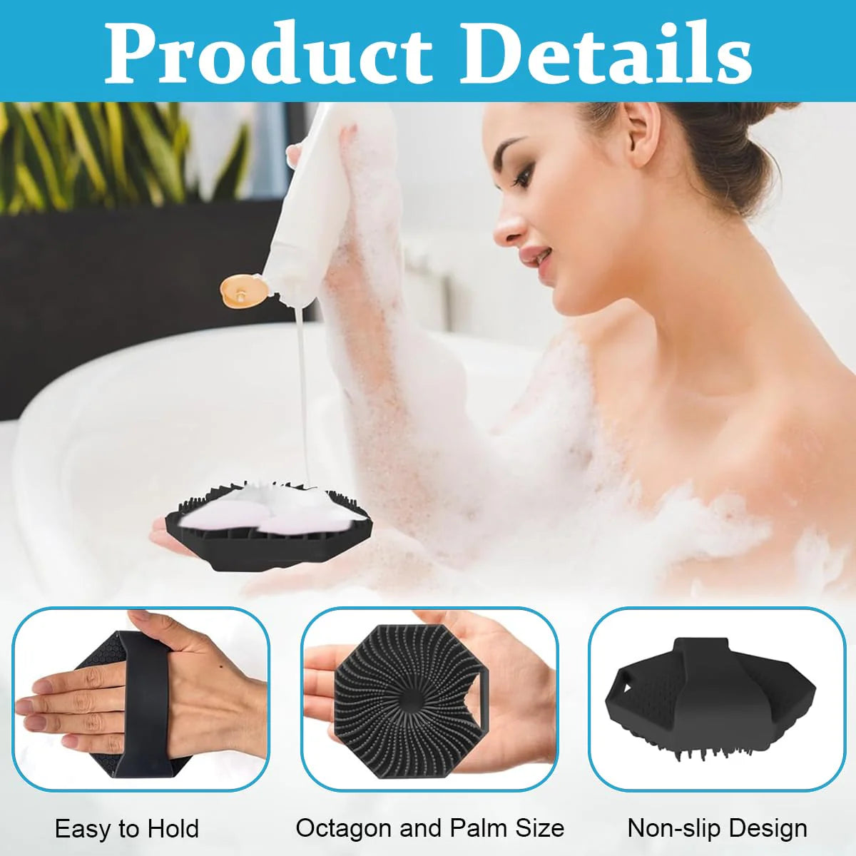 Silicone Body Scrubber Gentle Exfoliating for Sensitive Skin