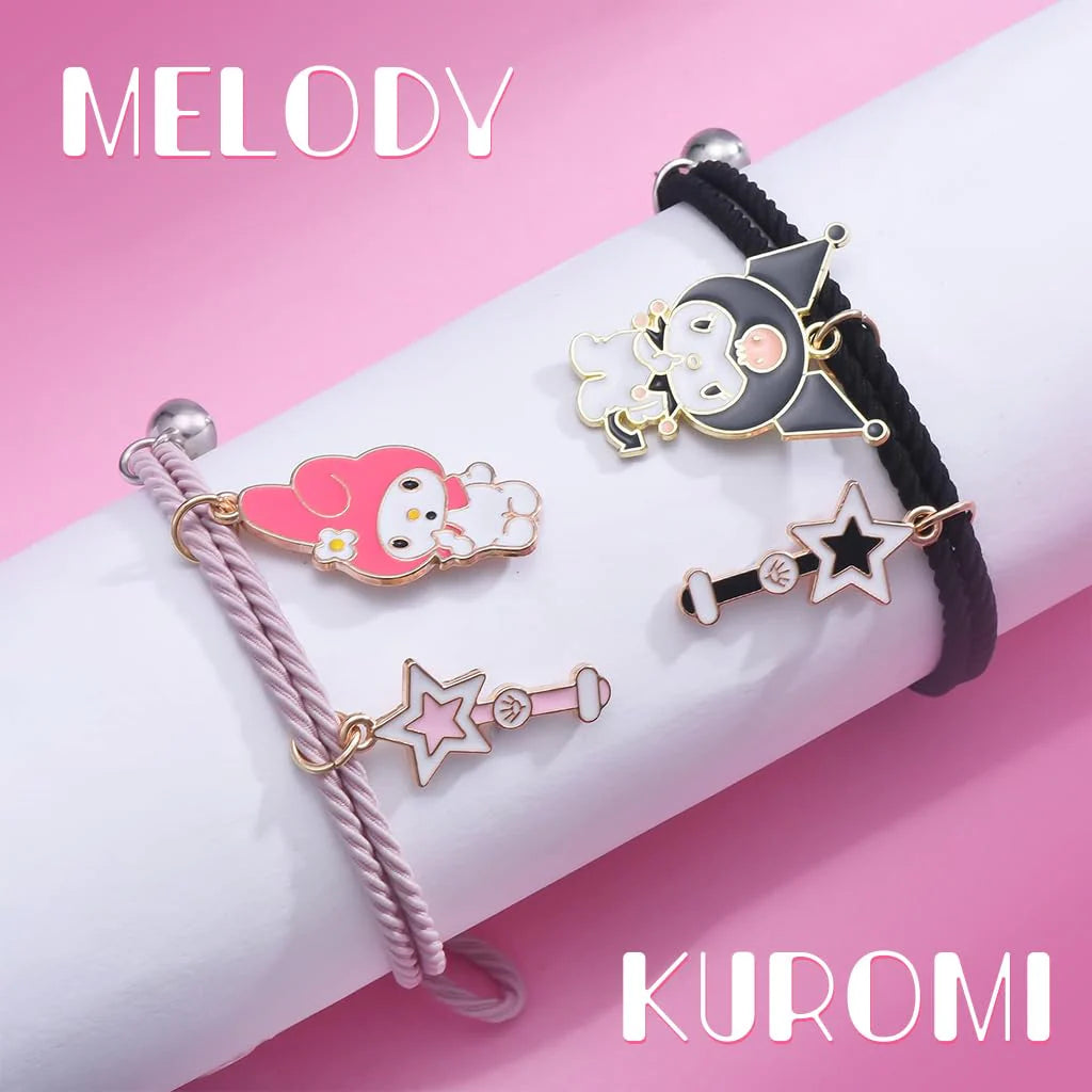2Pcs Kuromi Magnetic Friendship Bracelets for Girls