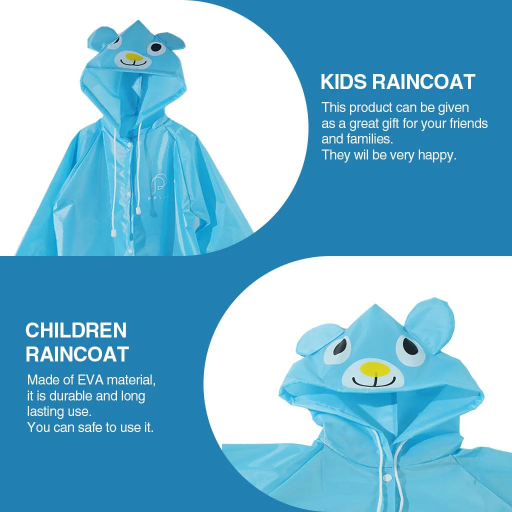 Kids Raincoat with Hood Polyester Bright Color